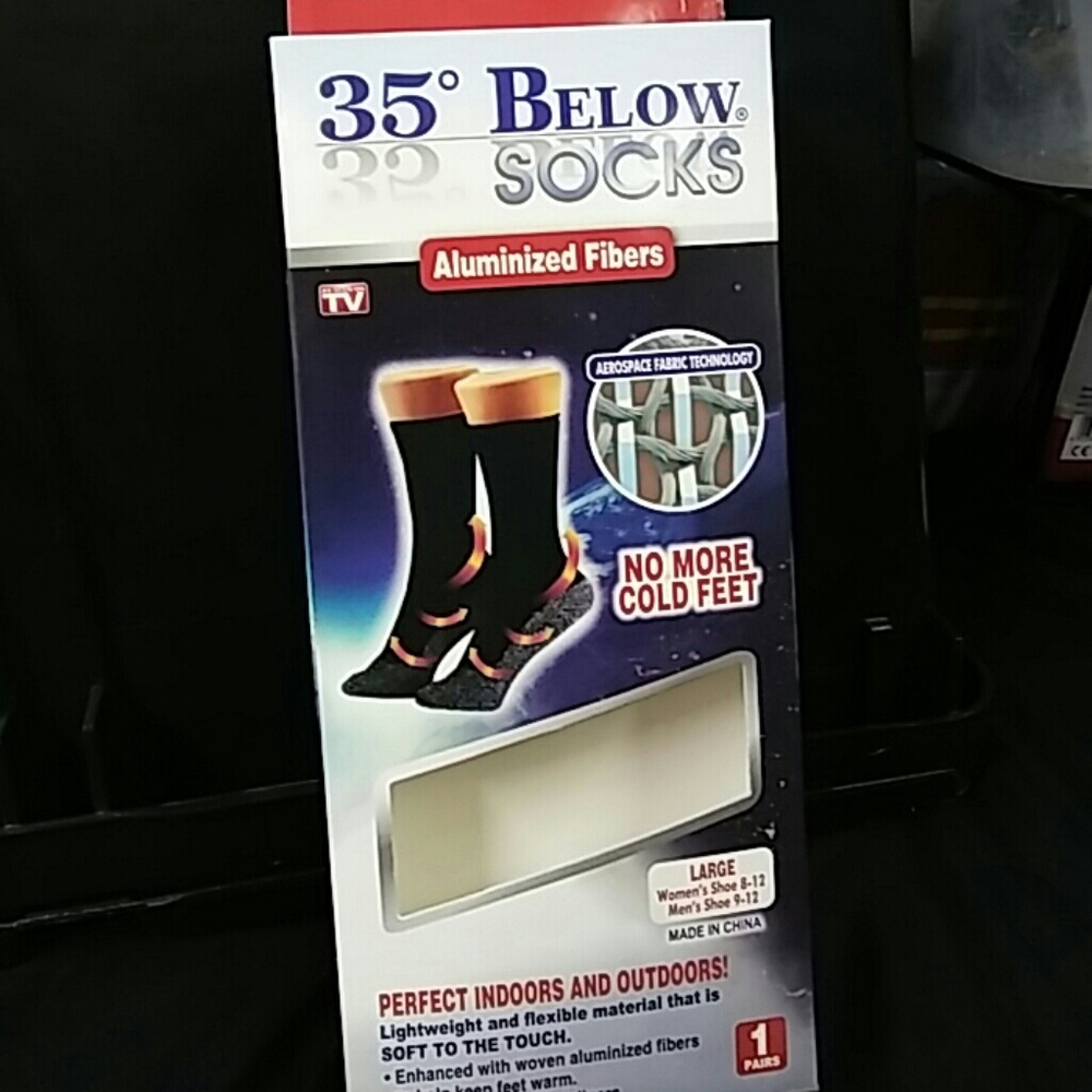 5x..35 below socks black large seen on tv